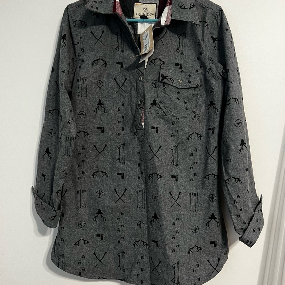 Legendary Whitetails Gray and Black Lightweight Shirt Jacket